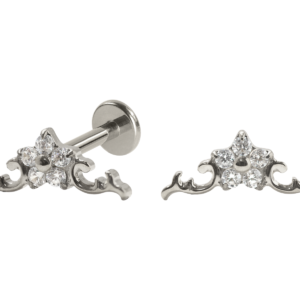 LABRET TITÂNIO R/I CLUSTER MINI FLOR C/ ZIRCÔNIA