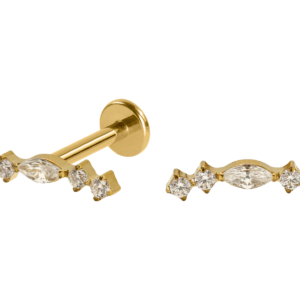 LABRET TITÂNIO PVD R/I CLUSTER 5 PEDRAS MINI