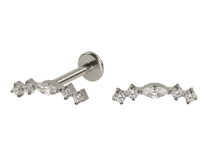 LABRET TITÂNIO R/I CLUSTER 5 PEDRAS MINI