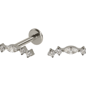 LABRET TITÂNIO R/I CLUSTER 5 PEDRAS MINI