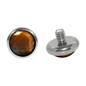 TOPO TITÂNIO 1.2 (1.6MM) X 5MM - OLHO DE TIGRE