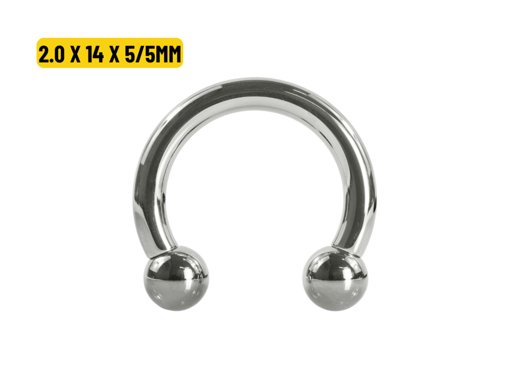 FERRADURA TITÂNIO R/INTERNA - 2.0 X 14 X 5/5MM