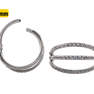SEGMENTO CLICKER AÇO 3 FILEIRAS C/ ZIRCÔNIA - 8MM