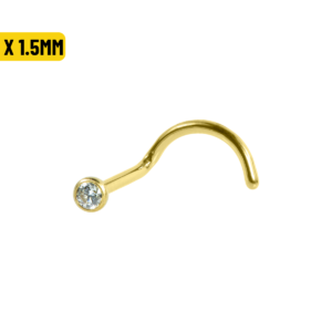 NOSTRIL AÇO PVD C/ ZIRCÔNIA CRAV. INGLESA - 1.0 X 1.5MM