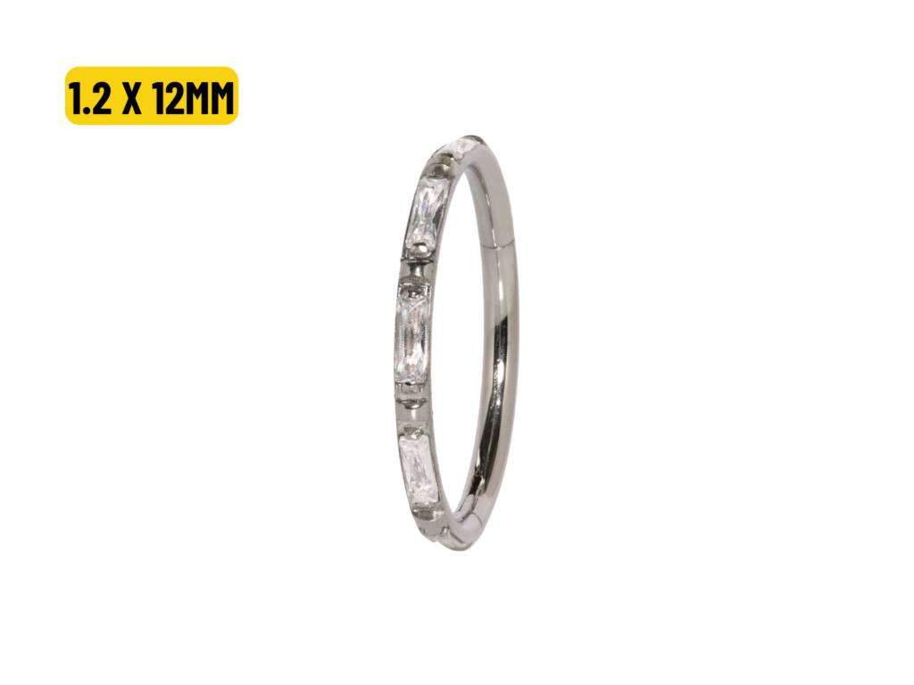 SEGMENTO CLICKER TITÂNIO C/ ZIRCÔNIA BAGUETE - 1.2 X 12MM