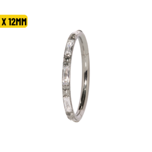 SEGMENTO CLICKER TITÂNIO C/ ZIRCÔNIA BAGUETE - 1.2 X 12MM