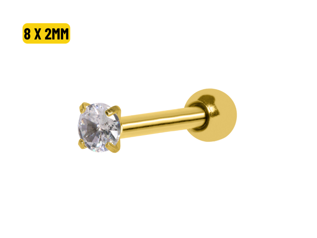 MICRO RETO PONTO DE LUZ PVD GOLD - 8 X 2MM