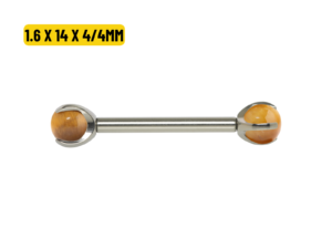 MAMILO TITÂNIO R/I OLHO DE TIGRE – 1.6 X 14 X 4/4MM