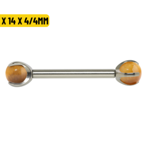 MAMILO TITÂNIO R/I OLHO DE TIGRE - 1.6 X 14 X 4/4MM