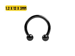 FERRADURA BANHADO BLACK – 1.2 X 12 X 3MM