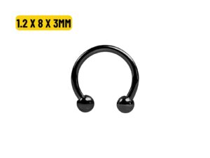 FERRADURA BANHADO BLACK – 1.2 X 8 X 3MM