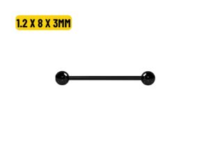 MICRO RETO BANHADO BLACK – 1.2 X 8 X 3MM