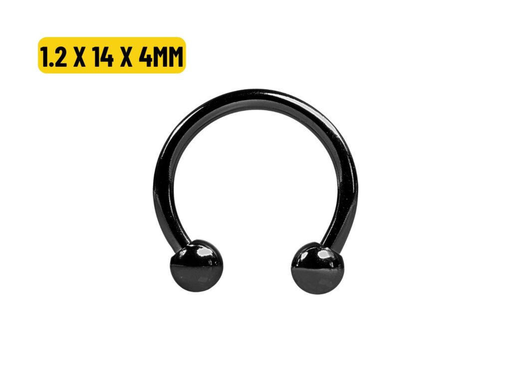 FERRADURA BANHADO BLACK - 1.2 X 14 X 4MM