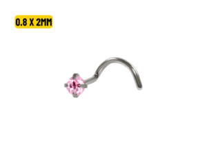 NOSTRIL TITÂNIO C/ GARRAS ROSA – 0.8 X 2MM