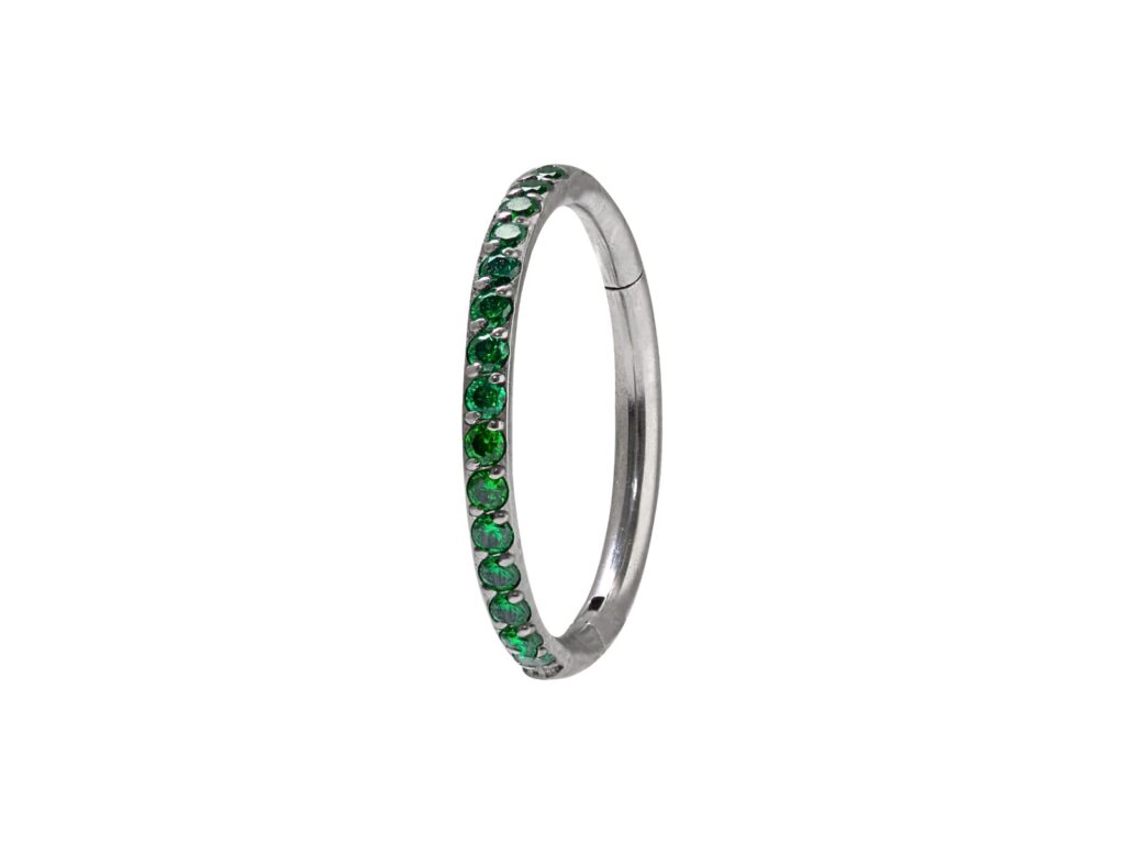 SEGMENTO CLICKER TITÂNIO C/ ZIRCÔNIA VERDE - 1.2 X 10MM