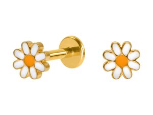 LABRET TITÂNIO PVD R/I FLOR MARGARIDA