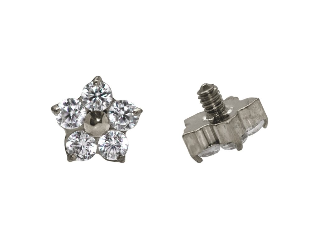 TOPO TITÂNIO 1.2 (1.6MM) - FLOR C/ ZIRCÔNIA 4MM