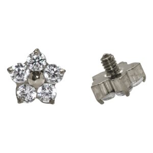 TOPO TITÂNIO 1.2 (1.6MM) - FLOR C/ ZIRCÔNIA 4MM