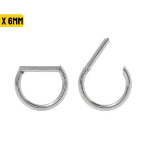 MEIA ARGOLA CLICKER AÇO - 1.2 X 6MM