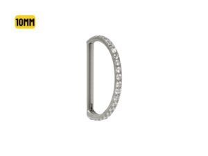 MEIA ARGOLA CLICKER AÇO INTEIRA CRAVEJADA – 10MM
