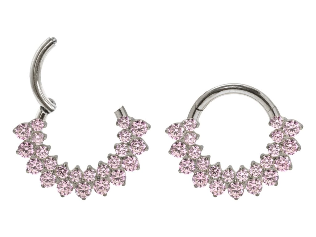 SEGMENTO CLICKER TITÂNIO FRONTAL C/ ZIRCÔNIA ROSA
