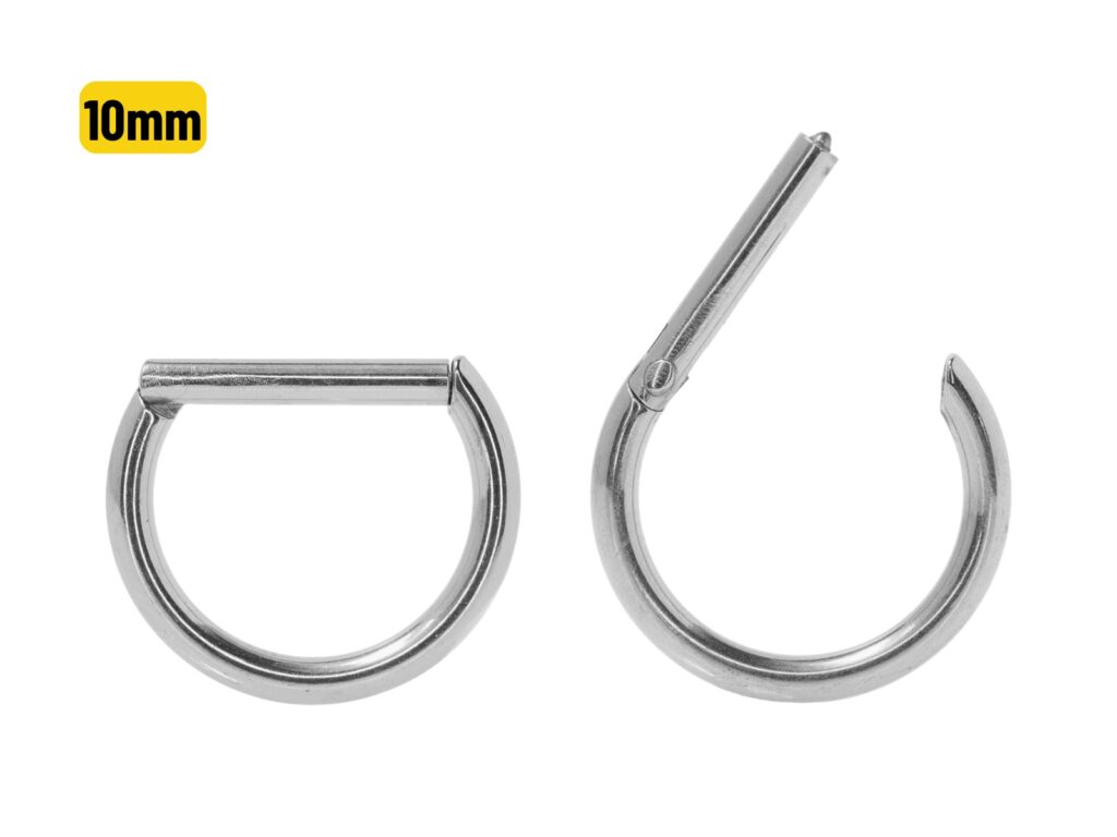 MEIA ARGOLA CLICKER AÇO - 1.2 X 10MM