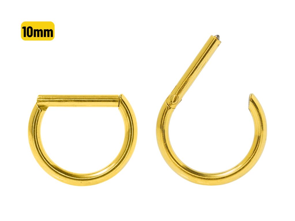 MEIA ARGOLA CLICKER AÇO PVD - 1.2 X 10MM
