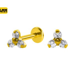 LABRET TITÂNIO PVD R/I TRINITY C/ ZIRCÔNIA 8 X 5/4MM