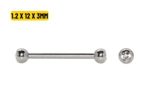 MICRO RETO AÇO C/ STRASS – 1.2 X 12 X 3MM