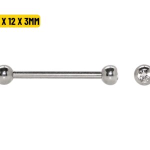 MICRO RETO AÇO C/ STRASS - 1.2 X 12 X 3MM
