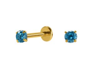 LABRET TITÂNIO PVD R/I C/ ZIRCÔNIA AZUL CLARO – 1.2 X 8 X 2.5MM