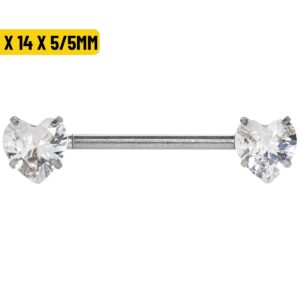 MAMILO AÇO R/I C/ ZIRCÔNIA CORAÇÃO - 1.2 X 14 X 5/5MM