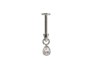LABRET INVERTIDO TITÂNIO R/I GOTA C/ ZIRCÔNIA