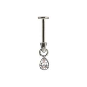 LABRET INVERTIDO TITÂNIO R/I GOTA C/ ZIRCÔNIA