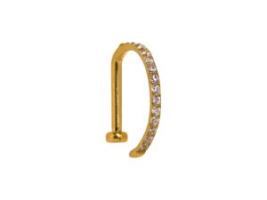 NOSTRIL ARGOLA TITÂNIO PVD OPEN D CRAVEJADA – 1.0 X 8MM