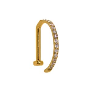 NOSTRIL ARGOLA TITÂNIO PVD OPEN D CRAVEJADA - 1.0 X 8MM