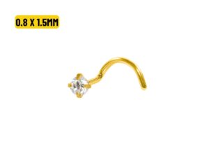 NOSTRIL AÇO PVD GOLD C/ GARRAS – 0.8 X 1.5MM