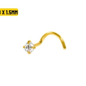 NOSTRIL AÇO PVD GOLD C/ GARRAS - 0.8 X 1.5MM