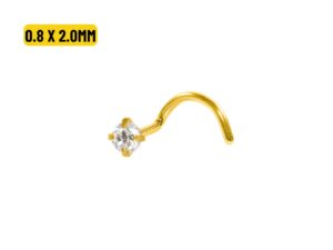 NOSTRIL AÇO PVD GOLD C/ GARRAS – 0.8 X 2.0MM