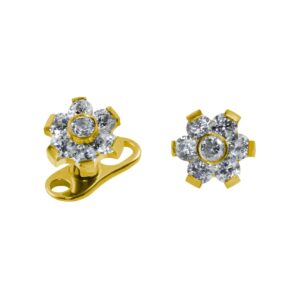 MICRODERMAL TITÂNIO PVD FLOR C/ ZIRCÔNIA - 5MM
