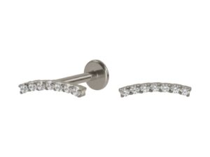 LABRET AÇO R/I CLUSTER 7 PEDRAS