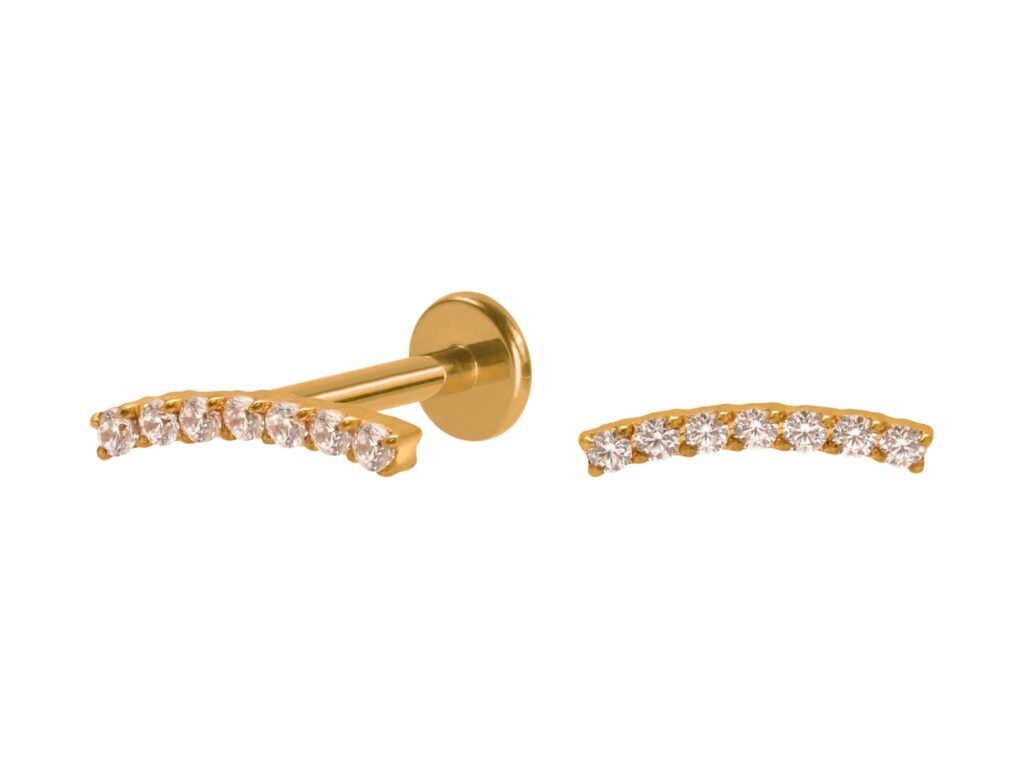 LABRET AÇO PVD R/I CLUSTER 7 PEDRAS