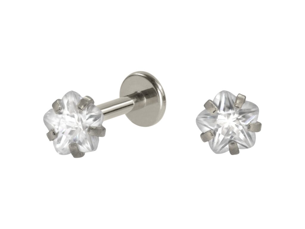 LABRET AÇO R/I ESTRELA C/ ZIRCÔNIA - 4MM