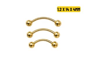 MICRO CURVO PVD GOLD – 1.2 X 14 X 4MM