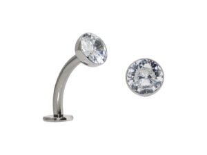 FLOATING NAVEL TITÂNIO R/I C/ ZIRCÔNIA – 1.6 X 12 X 5/4MM