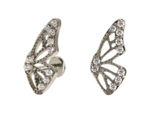LABRET TITÂNIO R/I ASA DE BORBOLETA C/ ZIRCÔNIA – L.E