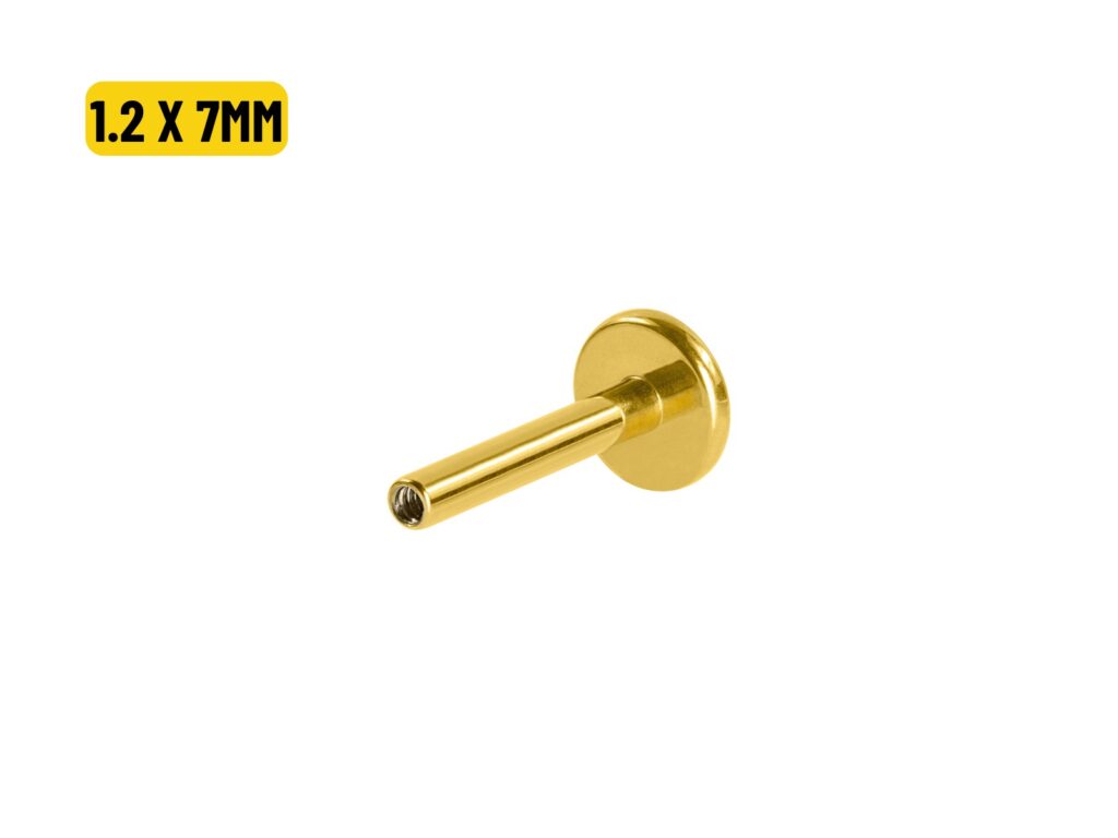 LABRET HASTE TITÂNIO PVD GOLD - 1.2 X 7MM