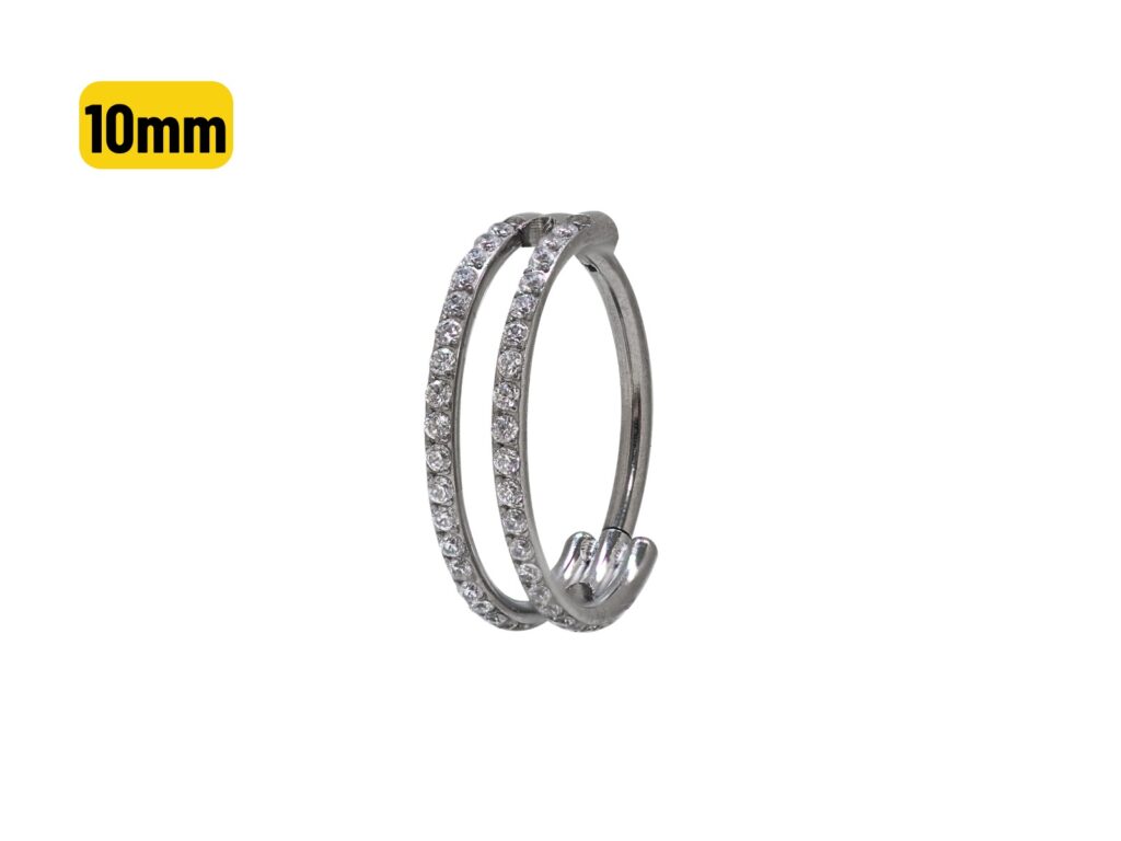 SEGMENTO CLICKER TITÂNIO 2 FILEIRAS C/ ZIRCÔNIA - 10MM