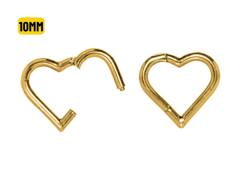 HEART CLICKER TITÂNIO PVD GOLD - 1.2 X 10MM