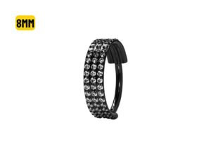 SEGMENTO CLICKER TITÂNIO PVD BLACK C/ ZIRCÔNIA TRIPLA – 8MM